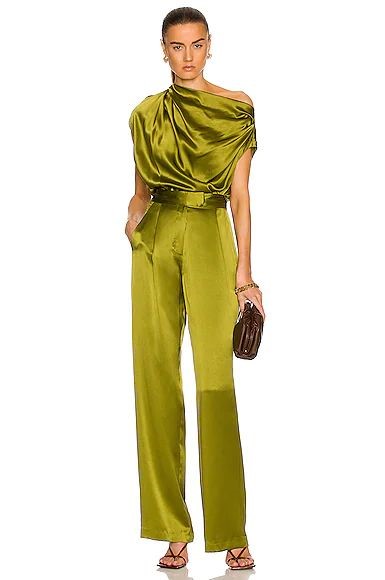 مدل لباس مجلسی ساتن آمریکایی سبز کم رنگ